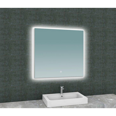 Wiesbaden Soul spiegel vierkant met LED, dimbaar en spiegelverwarming 80 x 80 cm