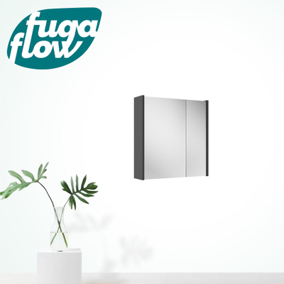 FugaFlow Eccelente Arredo spiegel badkamer spiegelkast - 60x63x16cm - inclusief zijpanelen - mat antraciet - Black Friday -