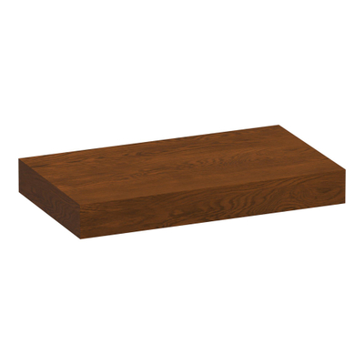 BRAUER Creek plan de toilette suspendu - 80x50x10cm - lames chêne brun