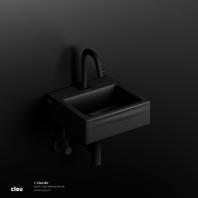 Clou InBe design robinet d'arrêt d'angle type 1 rond noir mat