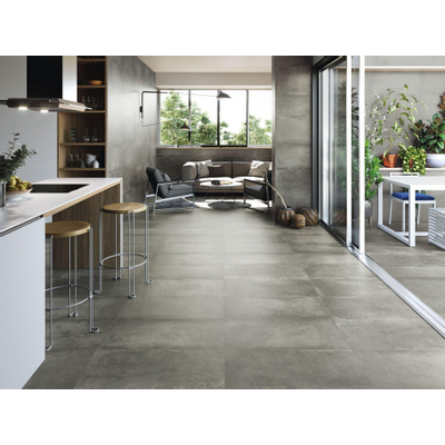 Baldocer Ceramica Grafton wand- en vloertegel - 40x80cm - Rechthoek - 10mm - gerectificeerd - Betonlook - Grey