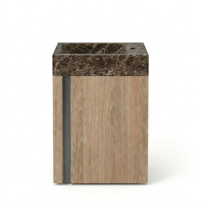 FugaFlow Eccelente Arredo Ensemble meuble WC - 40x65cm - 1 porte - 1 trou de robinet - droit - lave-mains dark emporador - chêne
