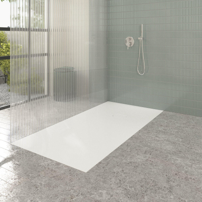 Villeroy & Boch Ecora douchebak - 180x90x4.5cm - afvoer korte zijde - white alpine (wit)