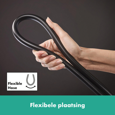 Hansgrohe Unica Glijstang S Puro - 65 cm - met easy slide schuifstuk en isiflex - doucheslang - 160 cm - mat zwart