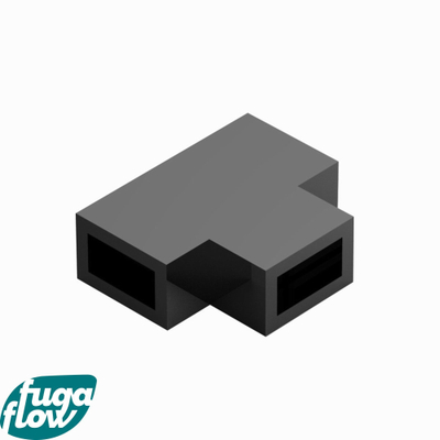 FugaFlow Efficiente Vetro Pièce de raccordement T pour combiner barres de renforts de paroi fixe et latérale Noir