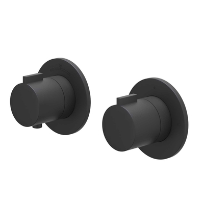 IVY Pact Ensemble de douche à effet pluie - encastré - symmetry - inverseur d’arrêt 2 voies - bras de plafond 30 cm - pomme de douche slim 20 cm - support avec sortie - flexible de douche 150 cm - douchette 3 jets - Noir mat PED