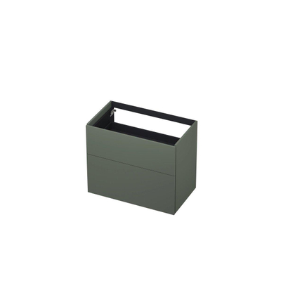 Ink p2o meuble 80x65x45cm 2 tiroirs push to open matt concrete green