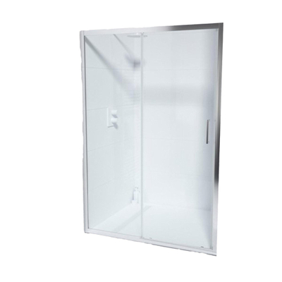 FugaFlow ID06 Quick Fit porte de douche coulissante - 130x190cm - 6mm verre de sécurité - profilé aluminium - anti calcaire - Noir mat