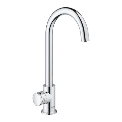 GROHE Blue Home Robinet de cuisine - bec en C - 1 trou - fonction de filtration - eau plate légèrement pétillante et gazeuse - chrome