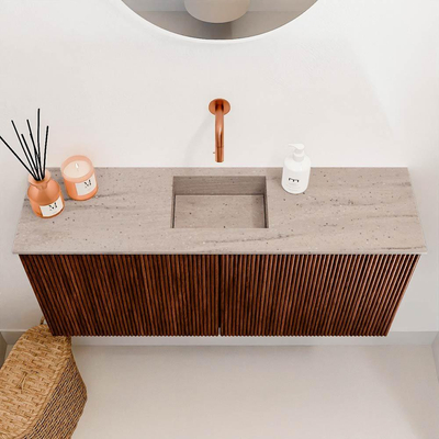 Mondiaz JOYA-DLUX 90cm toiletmeubel - kleur Ruby - Wastafel FAYE positie Midden Zonder kraangat kleur Saba.