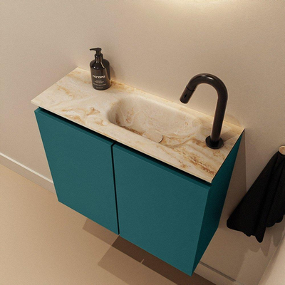 MONDIAZ TURE-DLUX Meuble de toilettes 60cm Smag. EDEN lavabo Frappe position droite. Avec 1 trou de robinet.