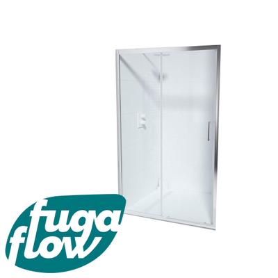 FugaFlow ID06 Quick Fit porte de douche coulissante - 120x190cm - 6mm verre de sécurité - profilé aluminium - anti calcaire - Chrome