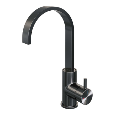 Brauer Gunmetal Edition Ensemble de robinet mélangeur à poser - haut - pivotant - bec plat - modèle b - PVD - gunmetal brossé