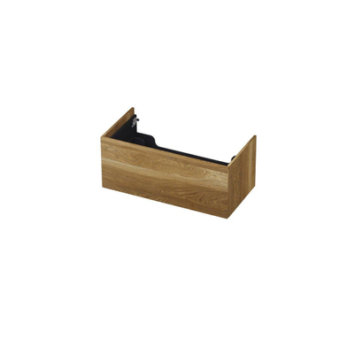 INK Wastafelonderkast - 90x45x37.6cm - 1 lade - push to open - Eiken - Aqua