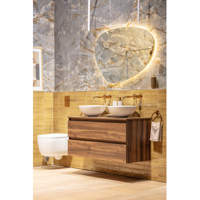 BRAUER Organic Miroir avec éclairage LED autour asymétrique 120x80cm intensité réglable avec télécommande