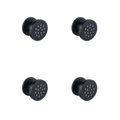 Fortifura Calvi zijdouche - 5cm - rond - 4 stuks - mat zwart