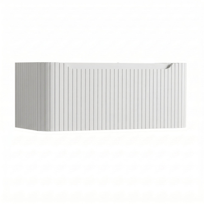 H&R Badmeubelen Juice Wastafelonderkast - 100x45x40cm - afgeronde hoeken - 3D-front - 1 lade - geïntegreerde greep - wit mat