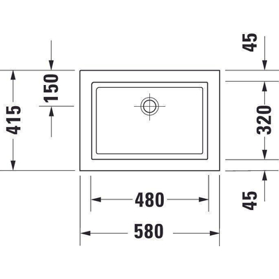 Duravit 2nd floor opbouwwastafel zonder overloop zonder kraanvlak 58x41.5cm m. WG wit