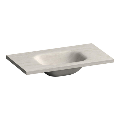 BRAUER Dune Medium Lavabo - 80cm - 1 vasque - 0 trous de robinet - pierre frittée - Ivory Travertin