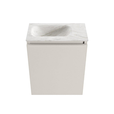 MONDIAZ TURE-DLUX 40cm toiletmeubel Linen. EDEN wastafel Ostra positie links. Zonder kraangat.