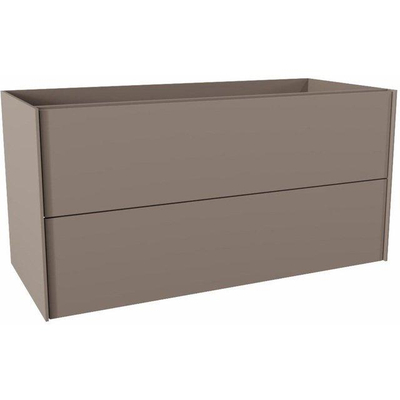 MONDIAZ badkamermeubelset - Tence onderkast - 100cm - 2 lades - smoke - Top 46 - solid surface - Onni waskom - 55x35x10cm - ovaal - opbouw - solid surface - smoke