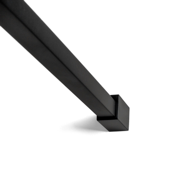 Wiesbaden Slim douche à l’italienne avec profilé noir mat et barre de stabilisation 90x200cm verre fumé 8mm