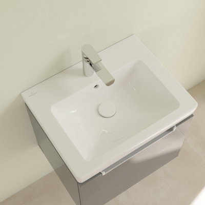 Villeroy & Boch Subway 2.0 meubelwastafel - 55x47cm - 1 kraangat - met overloop - White Alpine (glans wit)