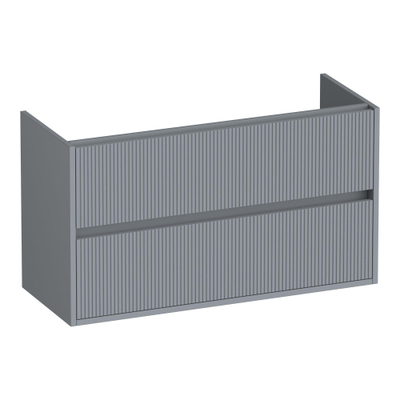 BRAUER Adore Wavy meuble sous-lavabo peu profond 100 2 tiroirs à fermeture douce - sans poignées - 1 découpe pour siphon - gris mat