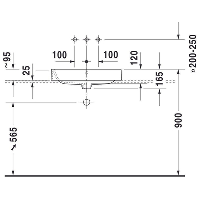 Duravit HappyD 2 vasque à poser rectangulaire avec trop-plein sans trou de robinetterie 60x40cm avec WonderGliss blanc