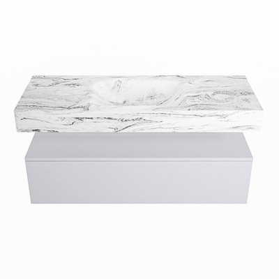 MONDIAZ ALAN - DLUX Badkamermeubelset - 120cm - onderkast - Cale - 1 lade - vrijhangende wastafel - wasbak midden - 0 kraangaten - Glace
