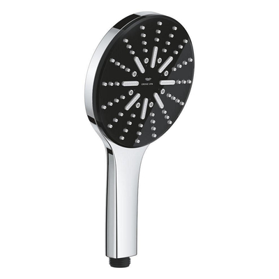 GroheRainshower Aquahanddouche smartactive m. 3 straalsoortenØ13cmrain, rain+ en activemassagechroom/zwart