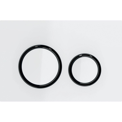 Geberit Sigma50 bedieningsplaat - 2-toets spoeling - rond - dualflush - zwart chroom wit
