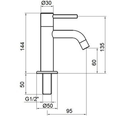 Plieger Napoli toiletkraan 1/2 chroom