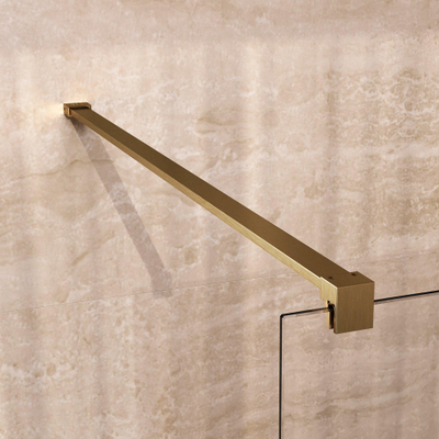 BRAUER Void Carving Cabine de douche - 80x120x200cm - porte battante - revêtement verre - réversible - verre clair - PVD or brossé