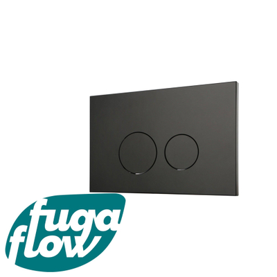 FugaFlow Metal Plaque de commande - pour réservoir Geberit UP320 - 24.4x16.2cm - dualflush - boutons ronds - métal - Noir mat