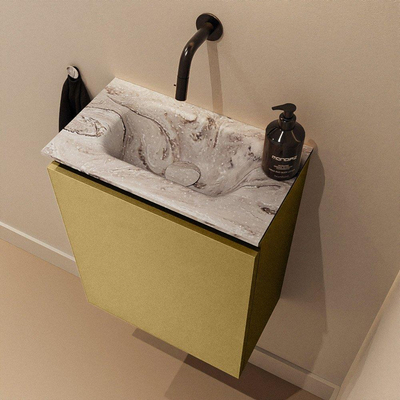 MONDIAZ TURE-DLUX 40cm toiletmeubel Oro. EDEN wastafel Glace positie midden. Zonder kraangat.