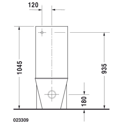 Duravit Starck 1 cuvette WC au sol combinée à chasse profonde universelle sans réservoir blanc