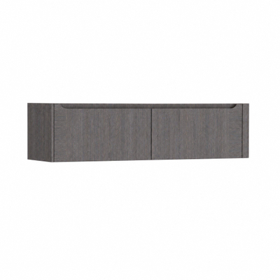 H&R Badmeubelen Juice Wastafelonderkast - 160x45x40cm - rechterhoek afgerond - 2 lades - geïntegreerde greep - Wenge