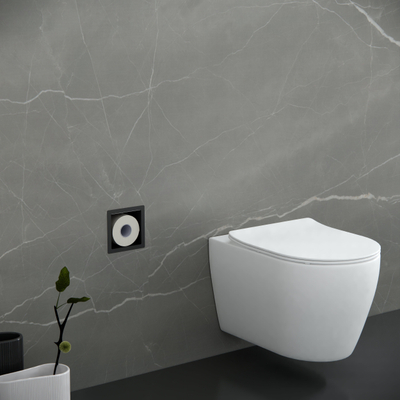 FugaFlow Eccelente Acces Support de réserve pour rouleau de papier toilette encastré - noir mat