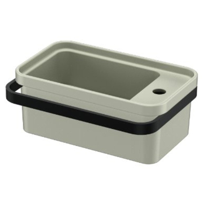 FugaFlow Eccelente Pietra ensemble lave-mains - 45x27cm - 1 trou de robinet - céramique - barre porte-serviettes - vert mat