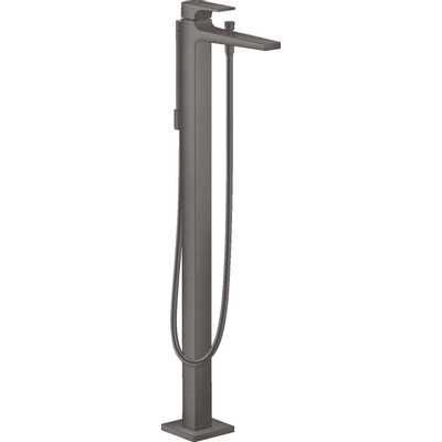 Hansgrohe Metropol Afbouwdeel - voor vrijstaande badkraan vloermontage - met omstel - met voorsprong vaste uitloop 23.5cm - geborsteld zwart chroom
