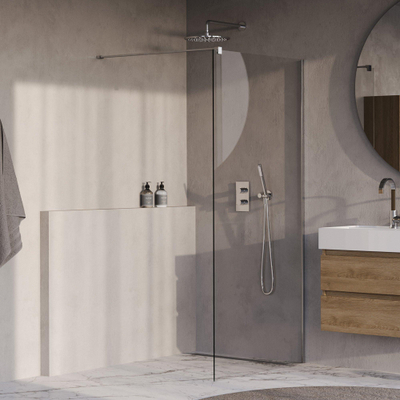 BRAUER Oblivion Inloopdouche - 100x200cm - glascoating - helder glas - Chroom