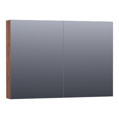 BRAUER Impress armoire de toilette – 99 x 70 x 15 cm – 2 portes, portes-miroir double face – Forest Cacao