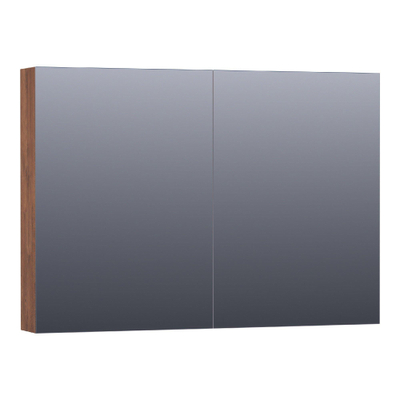 BRAUER Plain Spiegelkast - 100x70x15cm - 2 links/rechtsdraaiende spiegeldeuren - MFC - viking shield