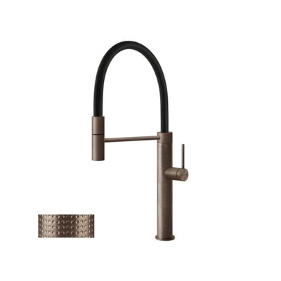 Gessi 316 Mitigeur de cuisine 1 trou de robinetterie Bec extractible et pivotant Inox Cuivre