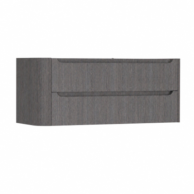 H&R Badmeubelen Juice Wastafelonderkast - 120x45x50cm - linkerhoek afgerond - 2 lades - geïntegreerde greep - Wenge