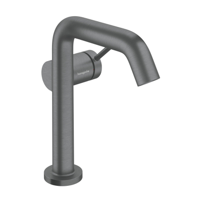 Hansgrohe Tecturis E wastafelkraan - model 150 - met klikwaste - brushed black chrome (zwart)