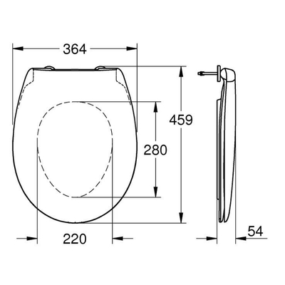 GROHE Bau abattant de WC avec couvercle avec déclipsage rapide blanc