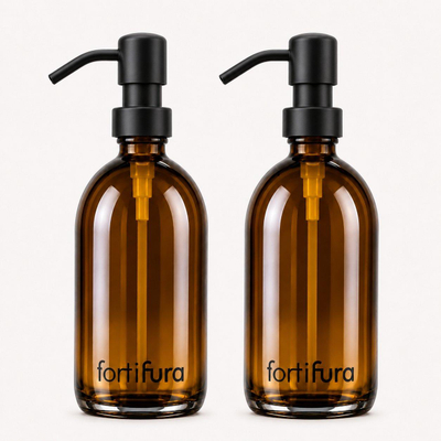 Fortifura Calvi Distributeur de savon - 500 ml - lot de 2 - support - noir mat