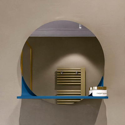 Mondiaz SPOT Miroir de salle de bains - rond 40cm - tablette miroir - couleur Jeans